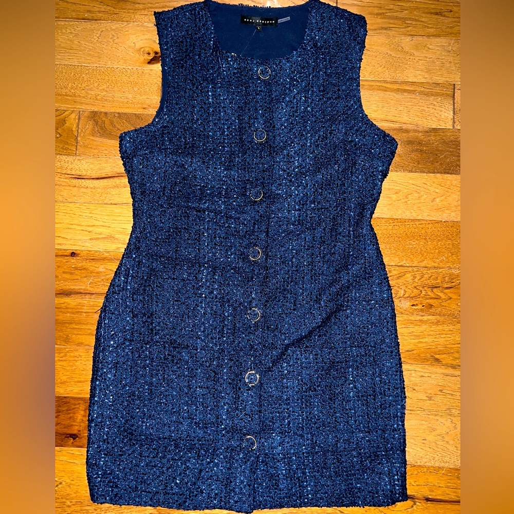 Anthropologie Endless Rose Blue Mod Shift Dress Mini